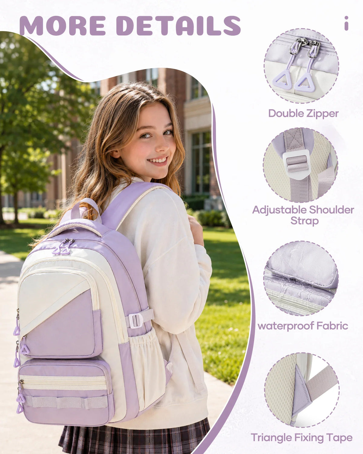 School Bag for Girls, School Backpack Teen Cute Travel Backpacks for Girls, School Girls 5th Grade Elementary School Bookbag