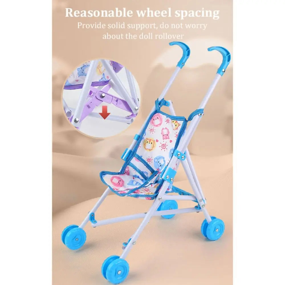 Trendy Interactive Dolls Pram Plastic Stable Baby Stroller Play Toys Doll Handcart for Boys Girls Babies