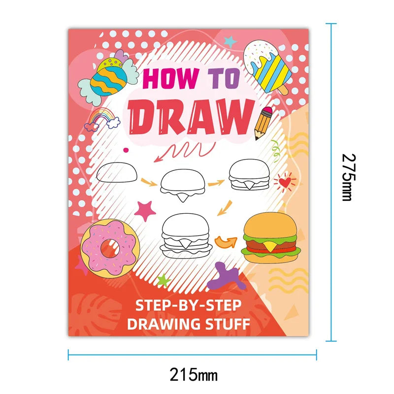 Fun Drawing Book Drawing Book Step-by-Step Guide with Animal Illustrations Cute Cartoon Characters Colorful Patterns Book