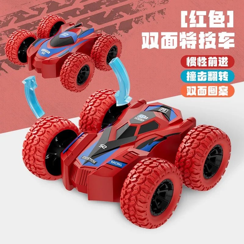 New children's four-wheel drive double-sided inertial car stunt tumbling model boy toy car toys, children's birthday gifts