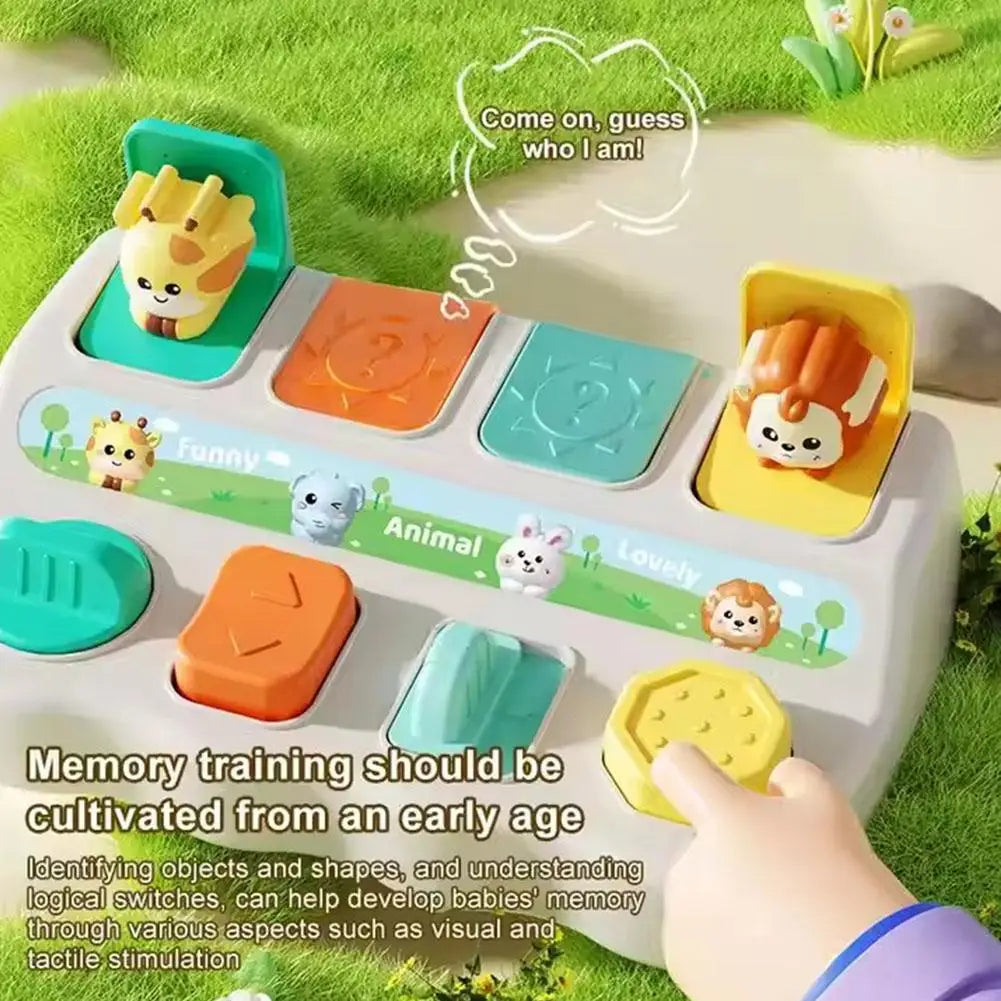 Montessori Pop up Animal Toys and Learning Boxes Kids Early Education Puzzle Toy Cognitive Exercise Finger Flexibility Mechanism