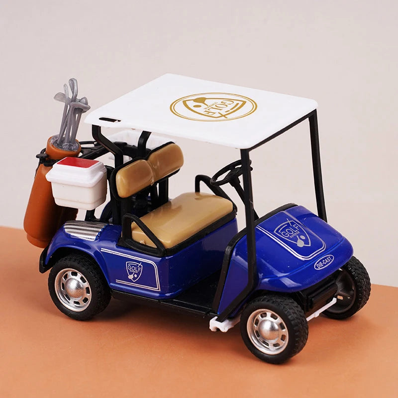1:12 Kids Car Model Play Toys Dollhouse Miniature Golf Cart Model Alloy Pull-back Car Doll House Accessories