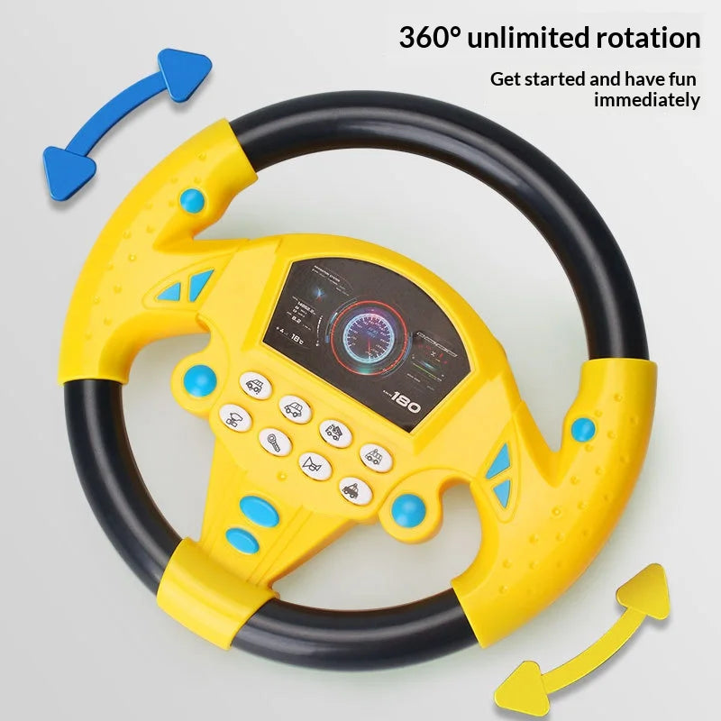 Children's Boy Car-Style Co-Driver Steering Wheel Simulation Toy for Kids, Educational Toy for Babies to Drive a Car and Simulate Driving