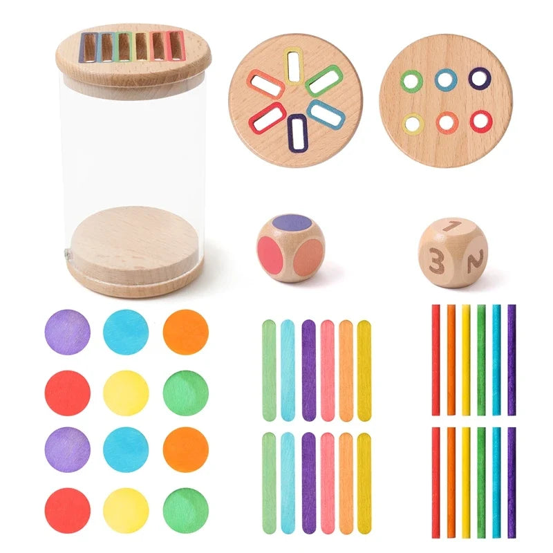 Montessori The Baby Toys Silicone Educational Toys Cognitive Toys Color Matching Bucket Toddler Toys Sensor Game Baby Games