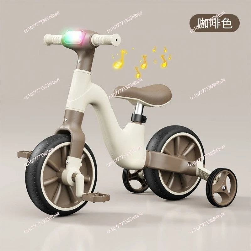 Kids Multifunctional Tricycle, Balance Car with Music Light, Baby Walker Sliding Bike, Children Foot Pedal Learning Bike