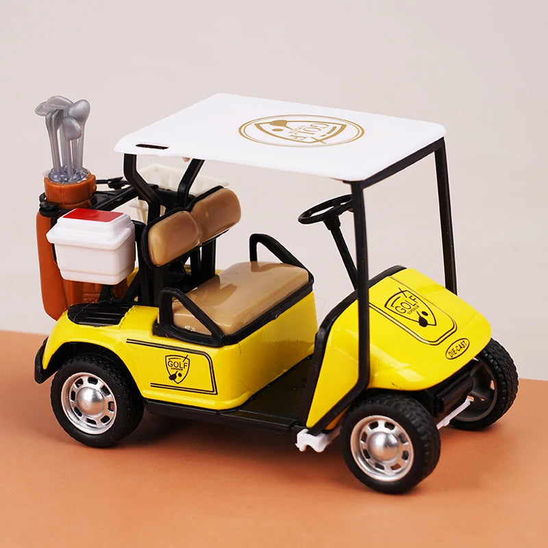 1:12 Kids Car Model Play Toys Dollhouse Miniature Golf Cart Model Alloy Pull-back Car Doll House Accessories