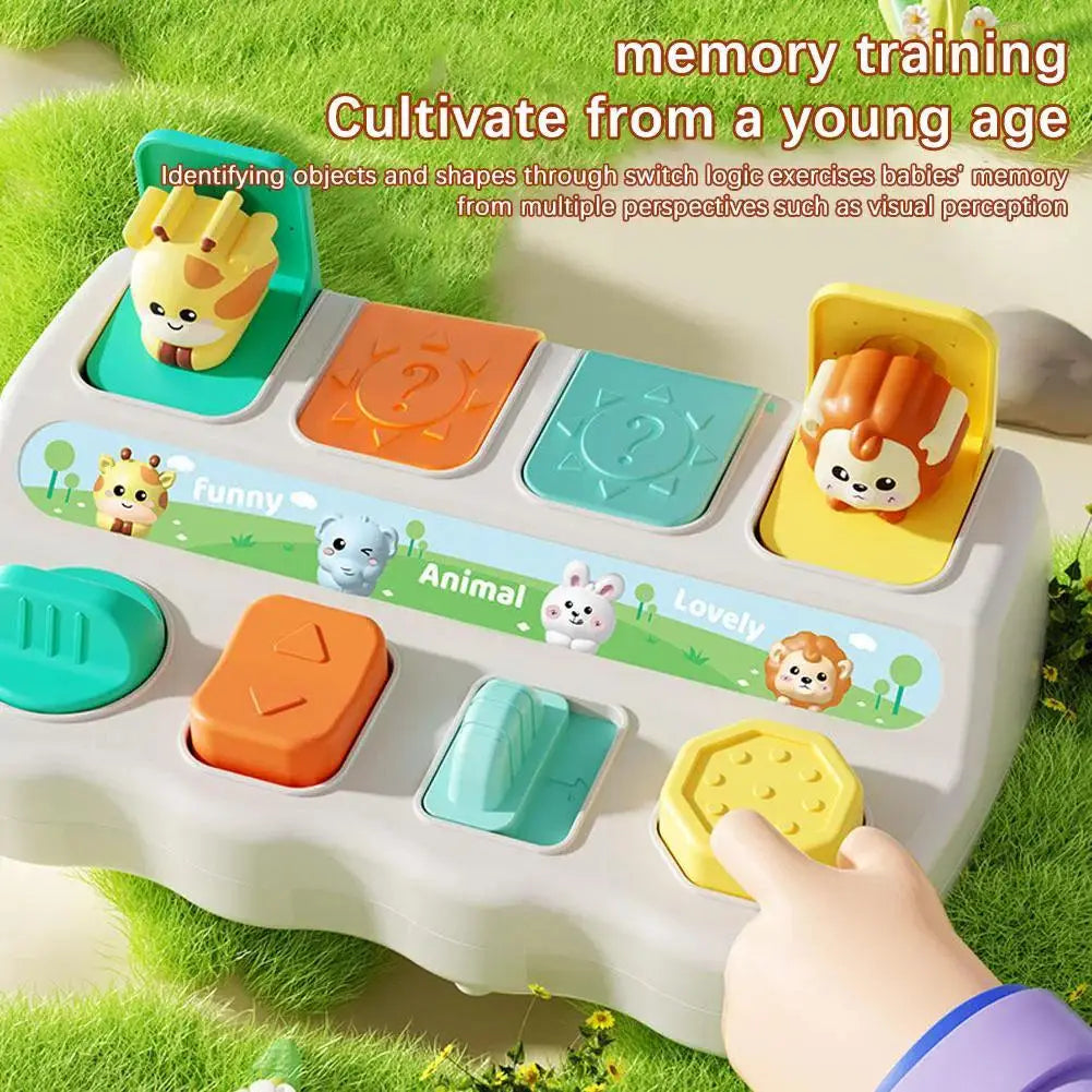 Montessori Pop up Animal Toys and Learning Boxes Kids Early Education Puzzle Toy Cognitive Exercise Finger Flexibility Mechanism
