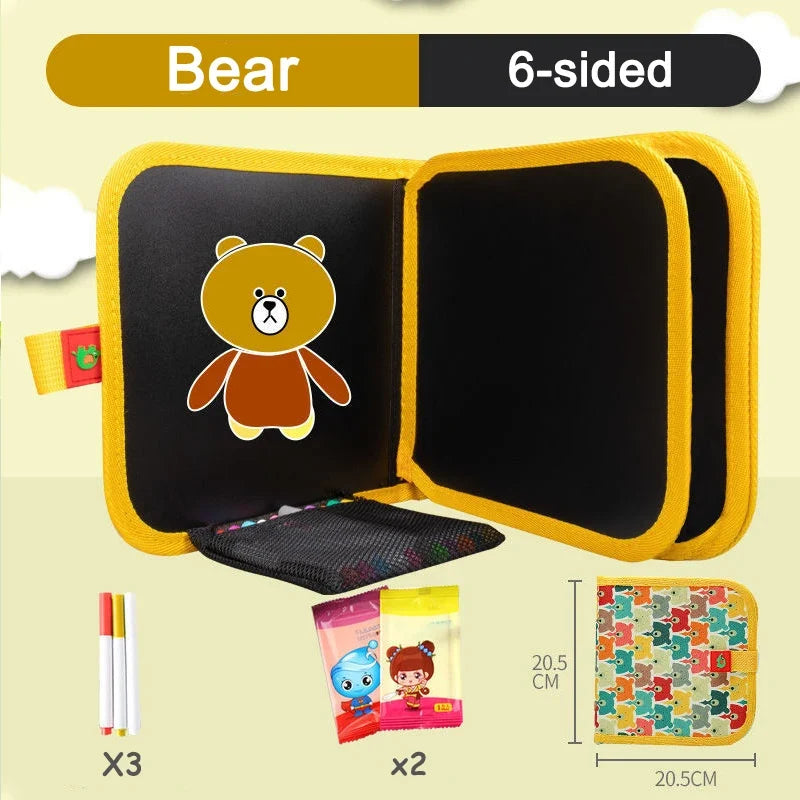 Toddlers Erasable Doodle Book Reusable Drawing Pads Coloring Doodle Book Watercolor Kids Montessori Educational Toy Gift