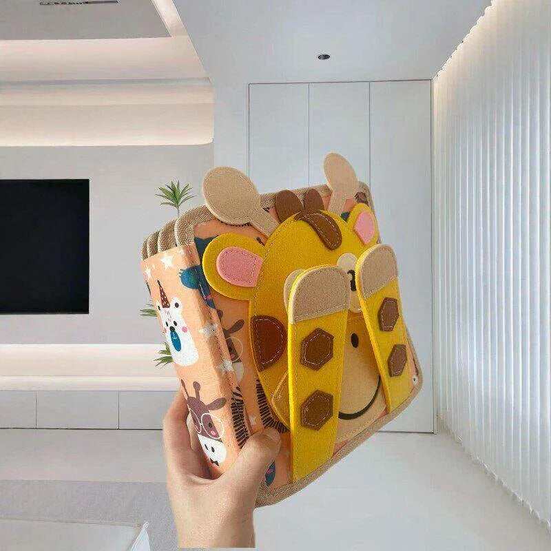 Montessori Farm Quiet Busy Book Soft 3D Cloth Book Baby Sensory Toy Infant Early Cognitive Educational Life Skills Learning Book