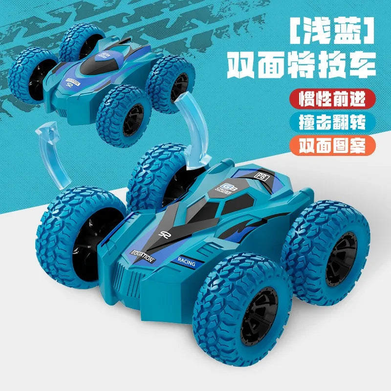 New children's four-wheel drive double-sided inertial car stunt tumbling model boy toy car toys, children's birthday gifts