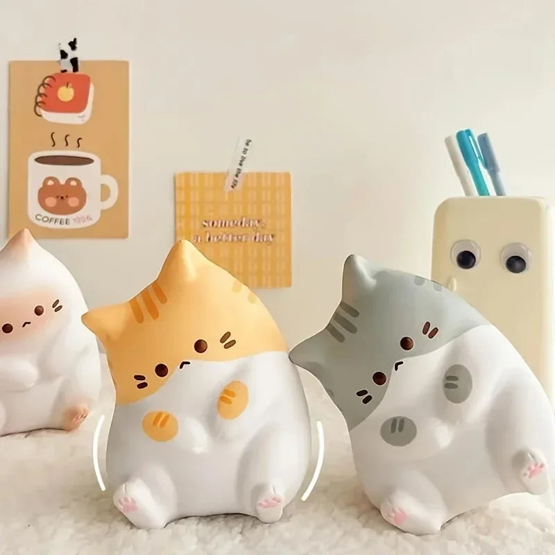 1Pc Adorable Cartoon Cat Squeeze Toys for Adult Soft Pinch PU Slow Rebound Balls Pop Fidget Toys Halloween Christmas Gifts