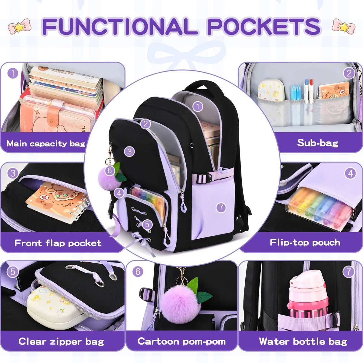 Primary School Bags For Girls Schoolbag Kawaii Lightweight Children School backpack Book Bag Travel Backpack Mochilas Gifts