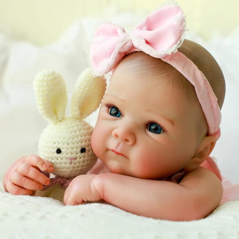 Realistic Baby Reborns Doll with Lovely Face Life Like Doll for Toddler Safe Interactive Play and Easy Cleaning A2UB