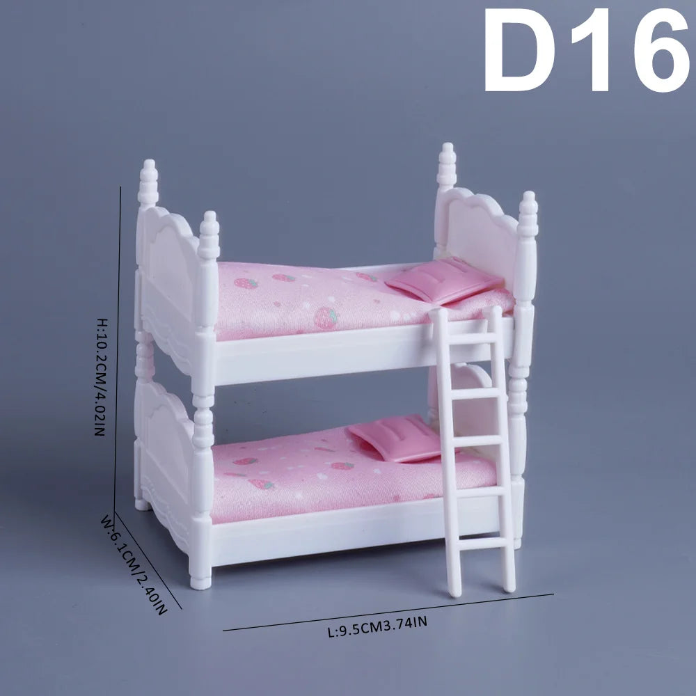 1:12 Miniature Furniture Forest Family Kitchen Toy Dining Table Dollhouse Accessories Bathroom Pretend Play For Girl Gifts Toys