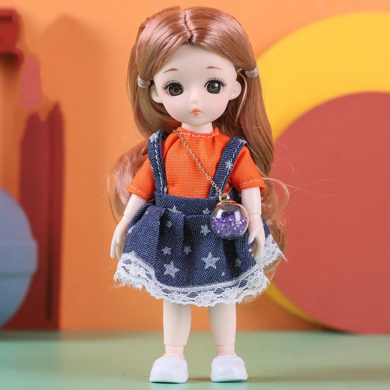 Doll For Girl Toy BJD Mini Doll 13 Movable Joint Baby 3D Big Eyes Beautiful DIY Toy Doll With Clothes Dress Up 1/12 Fashion Doll
