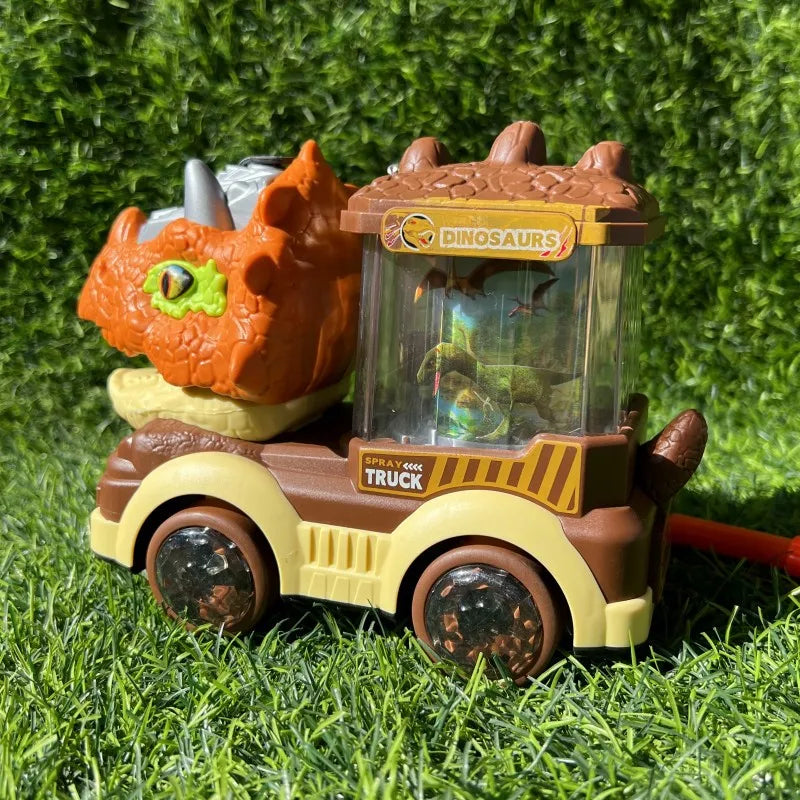 Dinosaur Spray Electric Car Toy with Light Sound Dinosaur Model Triceratops Tyrannosaurus Rex Interactive Kid Boy Truck Toy Gift