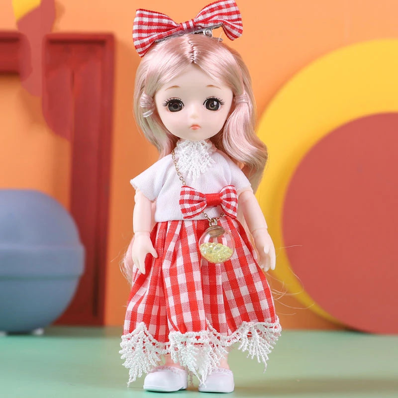 Doll For Girl Toy BJD Mini Doll 13 Movable Joint Baby 3D Big Eyes Beautiful DIY Toy Doll With Clothes Dress Up 1/12 Fashion Doll