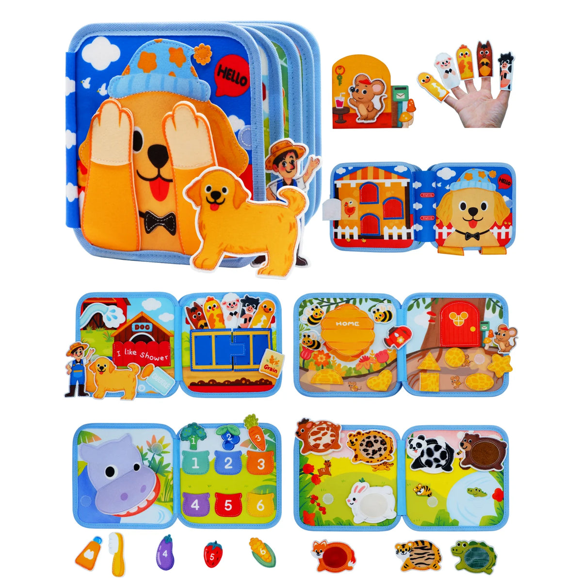 Toddlers Montessori Toy Busy Book Quiet Book Pretend Play Toy Early Educational Activity Book with Life Skills Cognition
