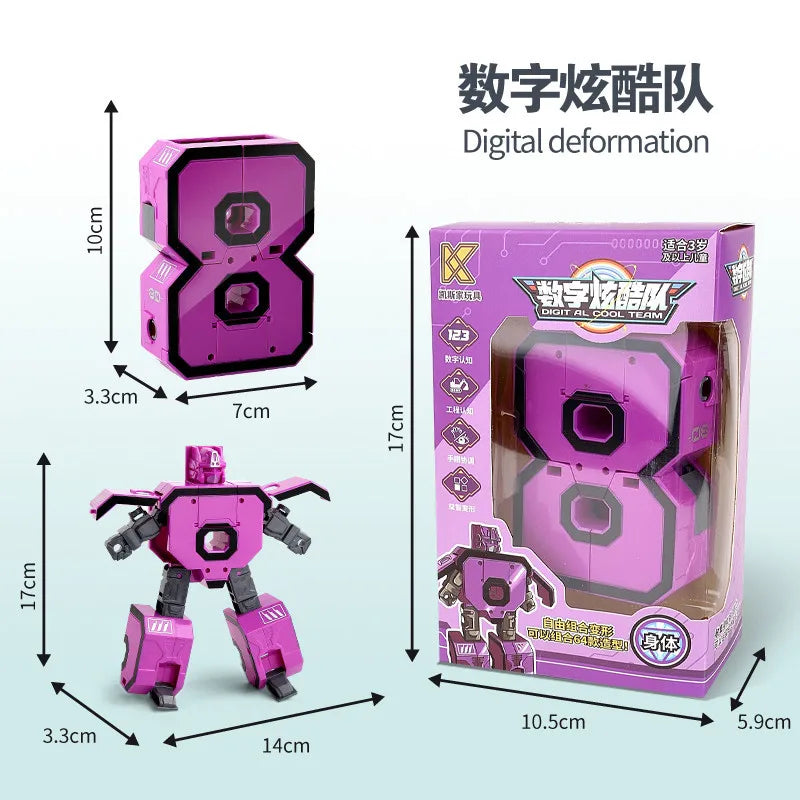 Children's Toy Car Oversized Digital Deformation Toy Children's Robot Digital 0-9 Assembly Puzzle Package Boys' Toys