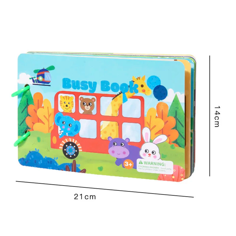 Montessori Quiet Book My First Busy Book DIY Puzzle Animal Fruit Numbers Matching Game Educational Toys For Kids Children