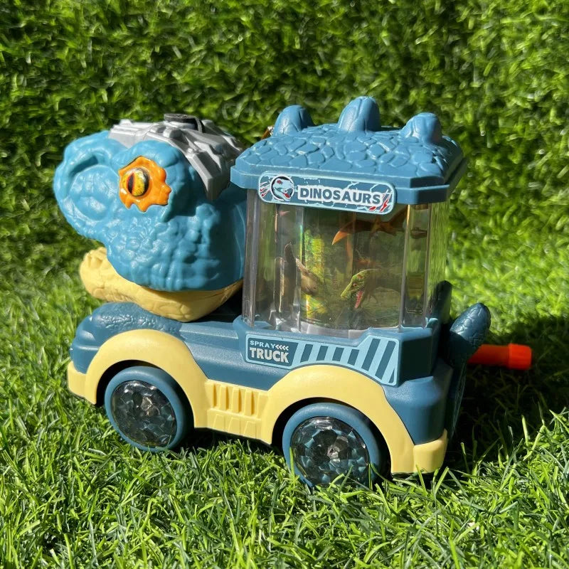 Dinosaur Spray Electric Car Toy with Light Sound Dinosaur Model Triceratops Tyrannosaurus Rex Interactive Kid Boy Truck Toy Gift