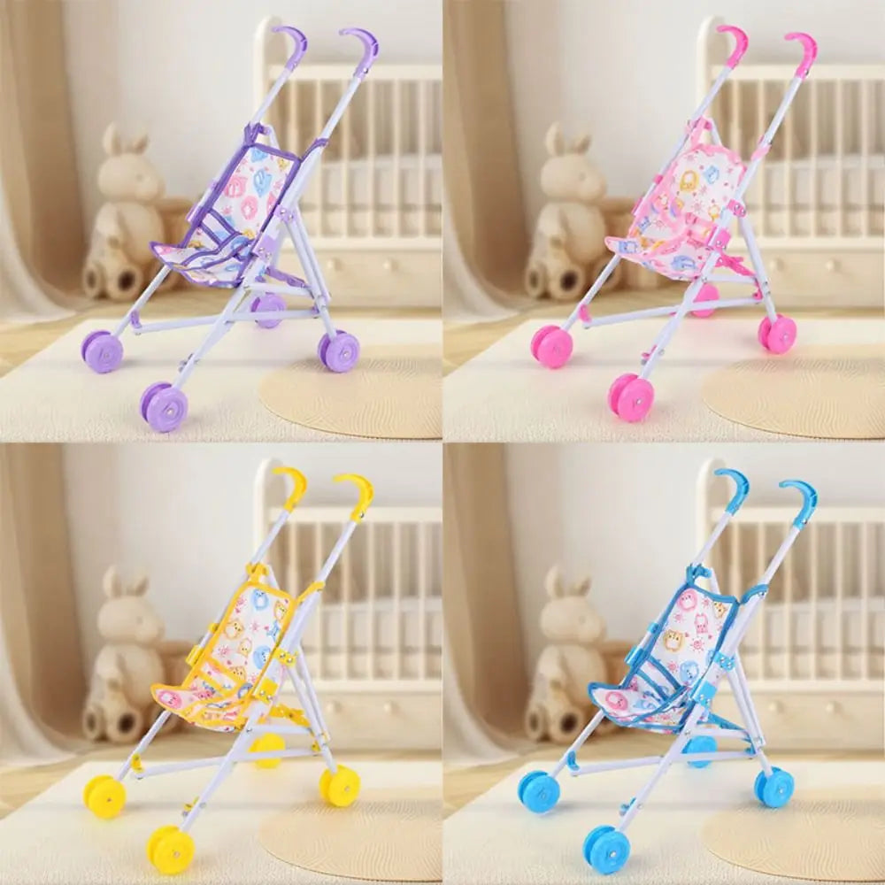 Trendy Interactive Dolls Pram Plastic Stable Baby Stroller Play Toys Doll Handcart for Boys Girls Babies