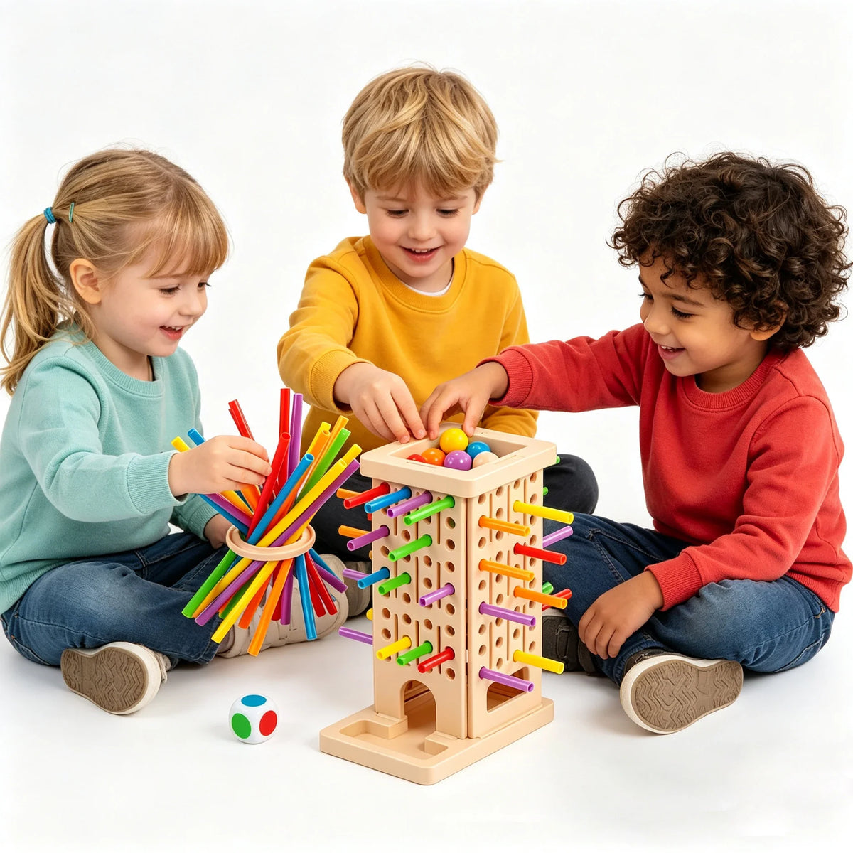 Montessori Stick Pulling Game - Colorful Fine Motor Skills Toy, Parent-Child Interactive Educational Toy