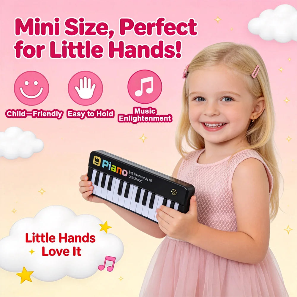Portable Piano Toys for Toddler, Baby Musical Toys with Music & Light, Pocket Travel Instrument Toys
