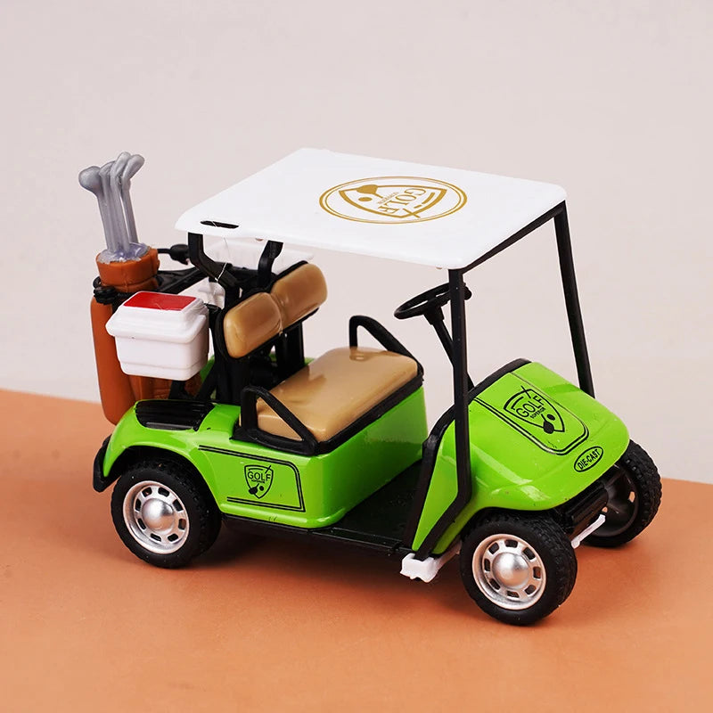 1:12 Kids Car Model Play Toys Dollhouse Miniature Golf Cart Model Alloy Pull-back Car Doll House Accessories