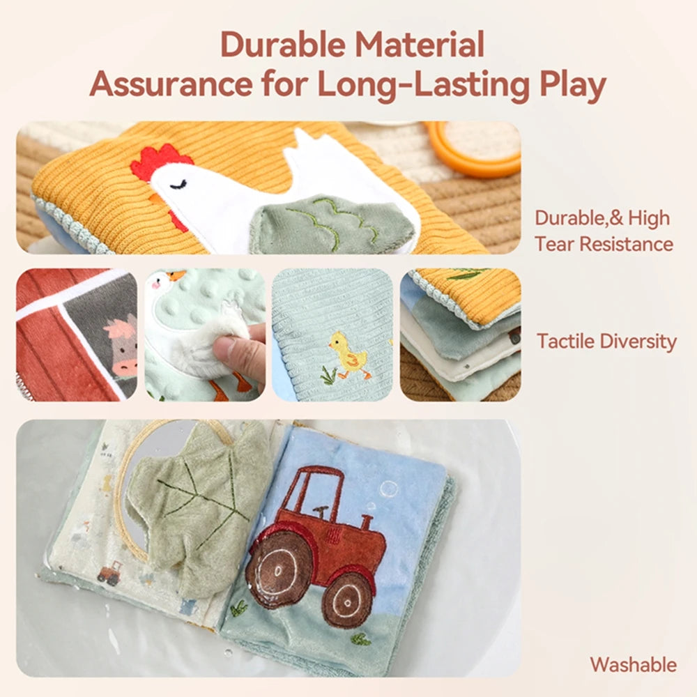 Baby Educational Cloth Book Toy Cute Little Lamb Soothing Cognitive Early Learning Book Newborn Enlightenment Essentials