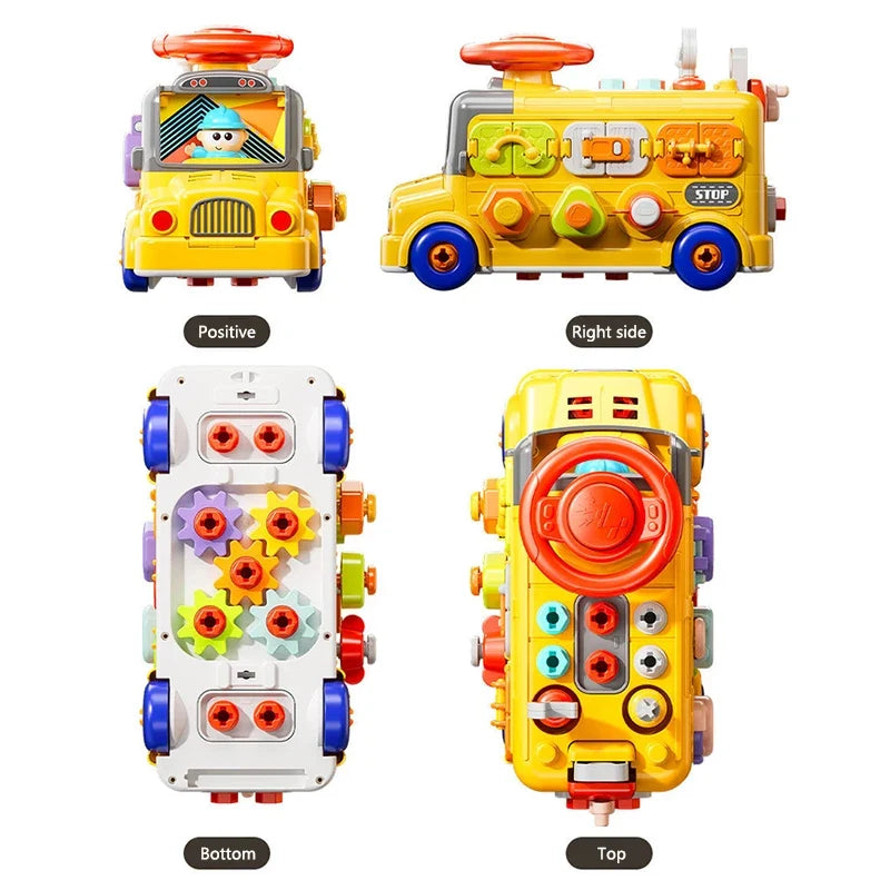 Montessori Busy Board STEM Sensory Take Apart Vehicle Fine Motor Skills Activity Learning Educational Toys 3 Year Kid Gifts