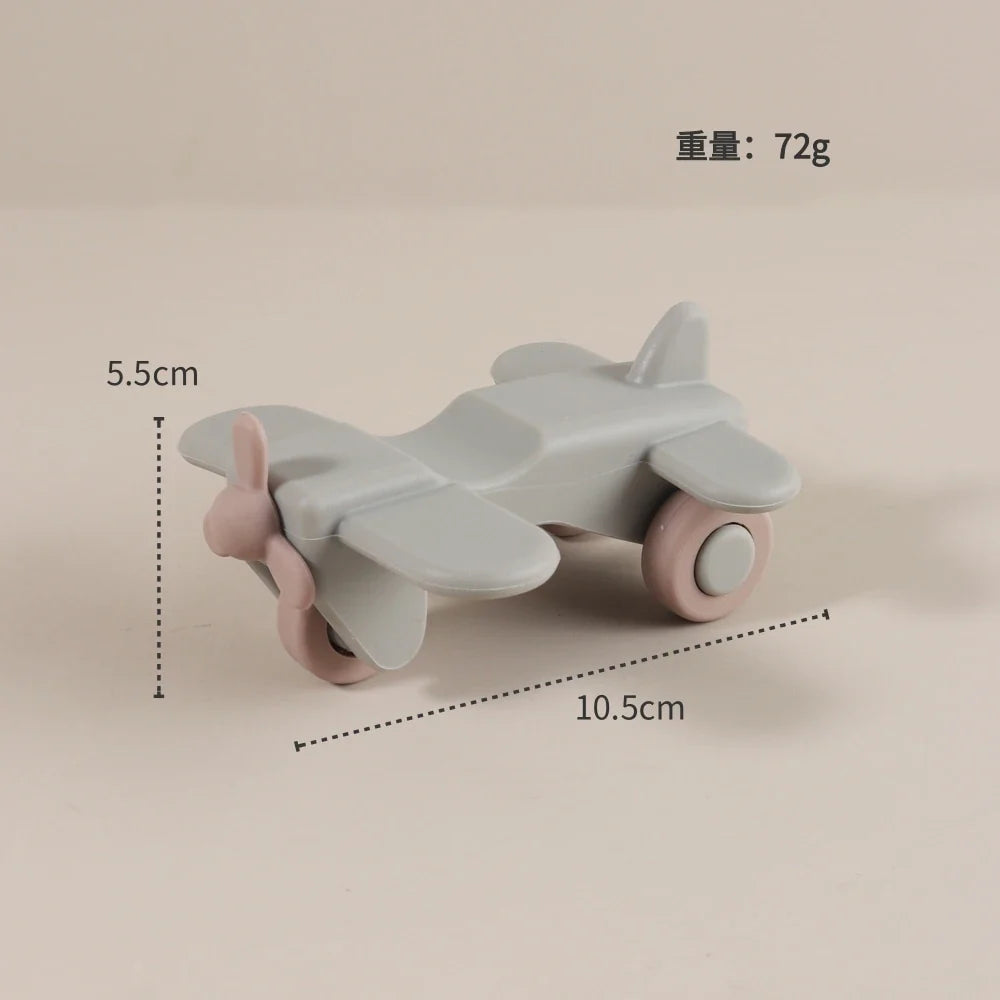 Personalized Baby Teether Silicone Car Truck Toy Motorbike Airplane Teething Toy Infant Montessori Educational Toy