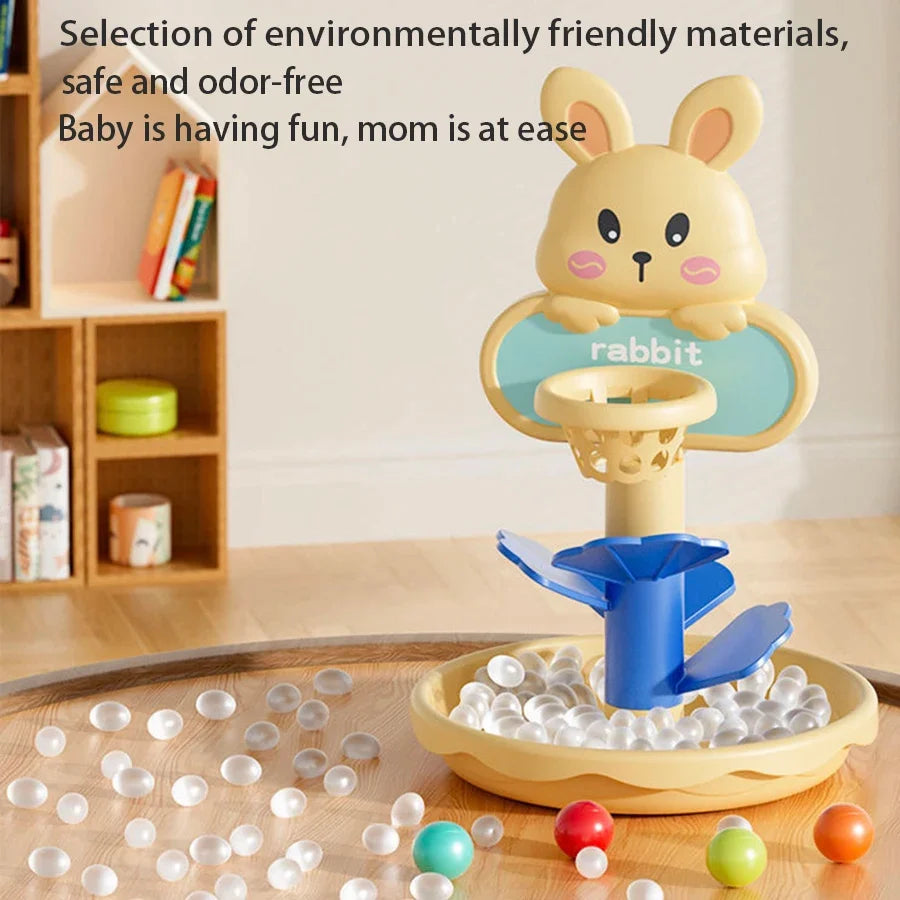 Montessori Baby Toy Rolling Ball Tower, Educational Game Baby Stacking Track Spinner, Baby Development Toys