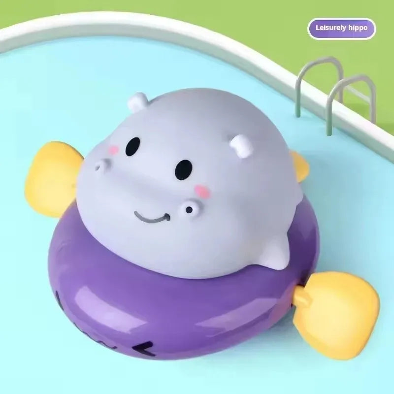 Wind-Up Swimming Toy, Pull String Baby Bath Toy,  Whale Dinosaur Pool Water Play, Infant Bathtub Fun, Educational Water Toy