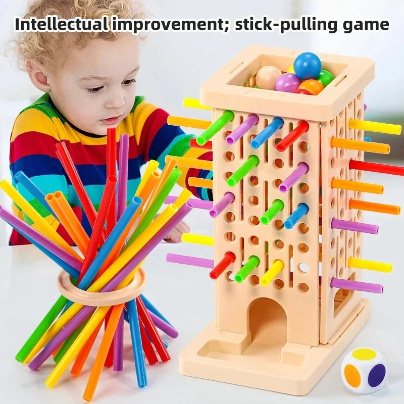 NEW Montessori Stick Pulling Game - Colorful Fine Motor Skills Toy, Parent-Child Interactive Educational Toy