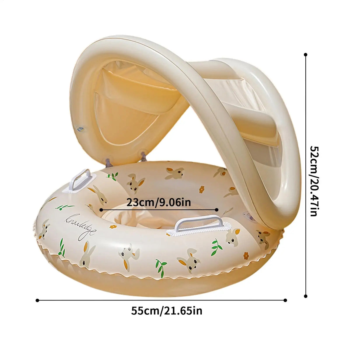 Baby Swimming Ring Inflatable Swim Ring with Detachable Sunshade Toddlers Pool Float Beach Water for Summer Pool Party