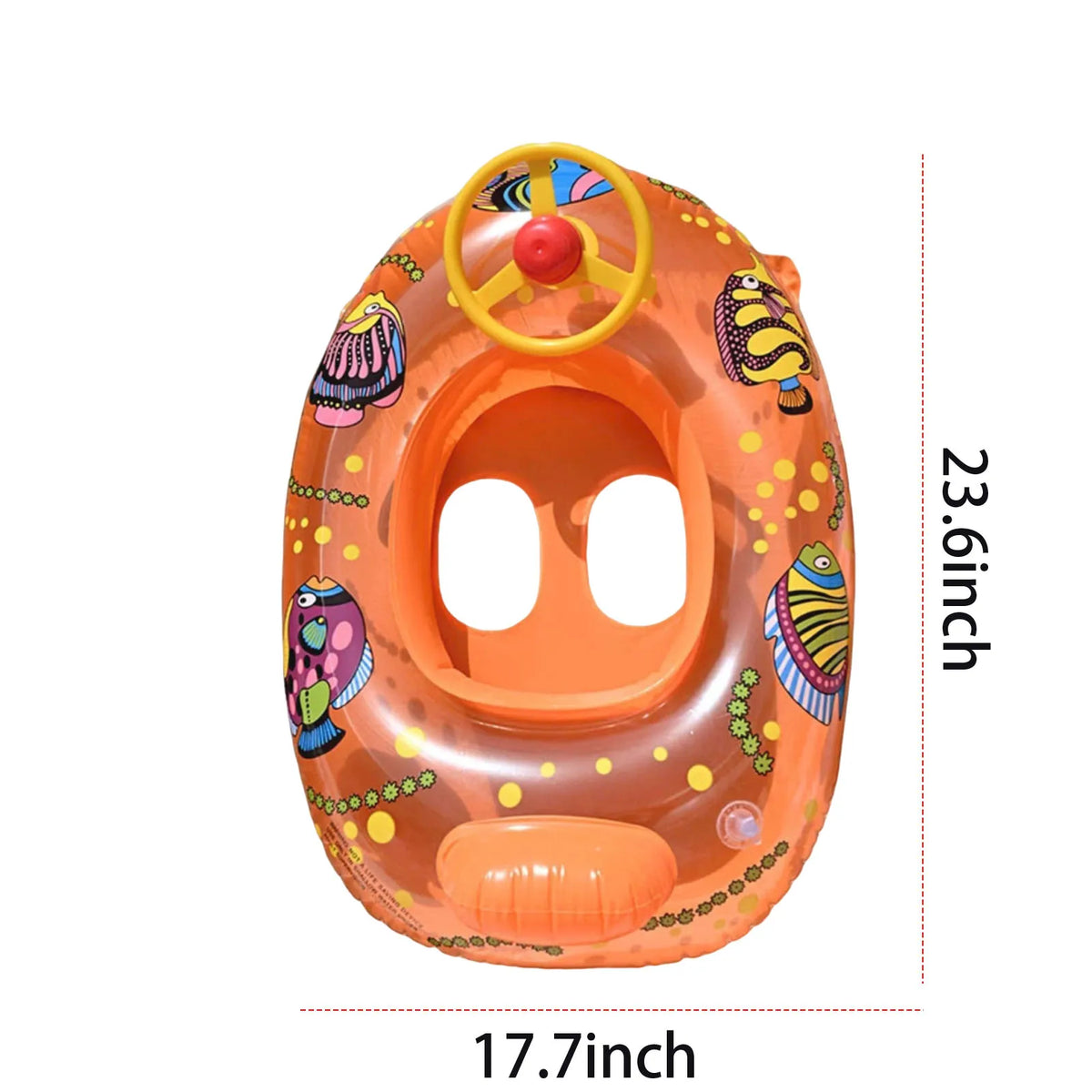 Baby Pool Float with Canopy Summer Steering Wheel Swim Ring Car PVC Inflatable Toys Infants Float Seat Boat for Kids Toddlers