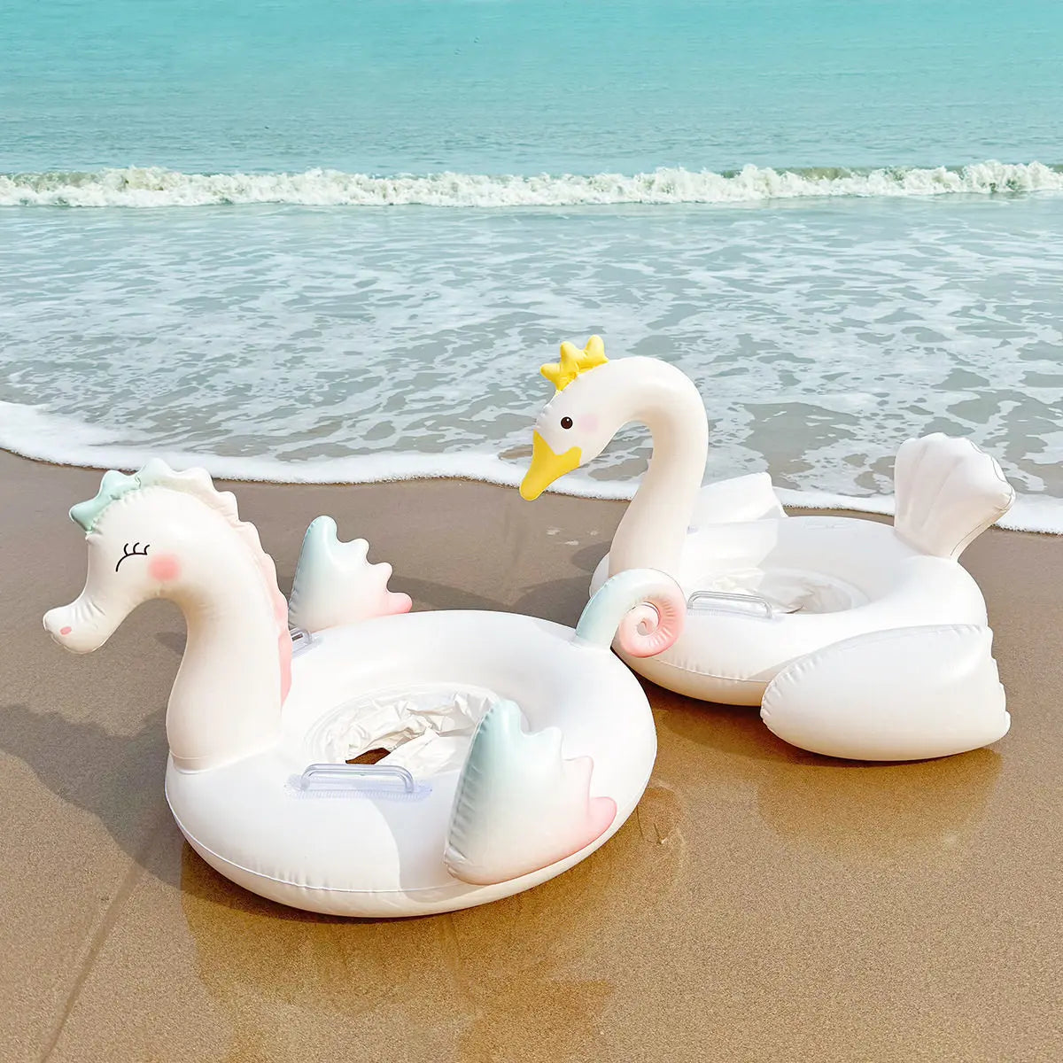 Pool Floats, Swan Baby Pool Float f, Inflatable Baby Toddler Swim Ring Floaties for Pool, Beach and Summer Water Fun