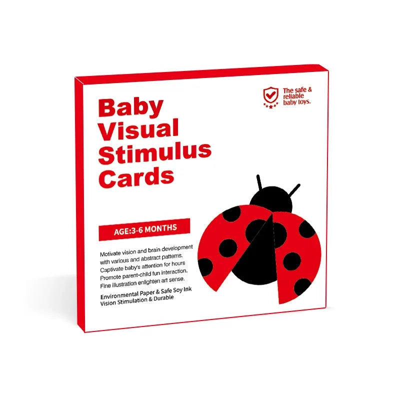 Black & White Baby Cards - High Contrast Visual Stimulation, Early Sensory Cognitive Toy for 0-36 Months