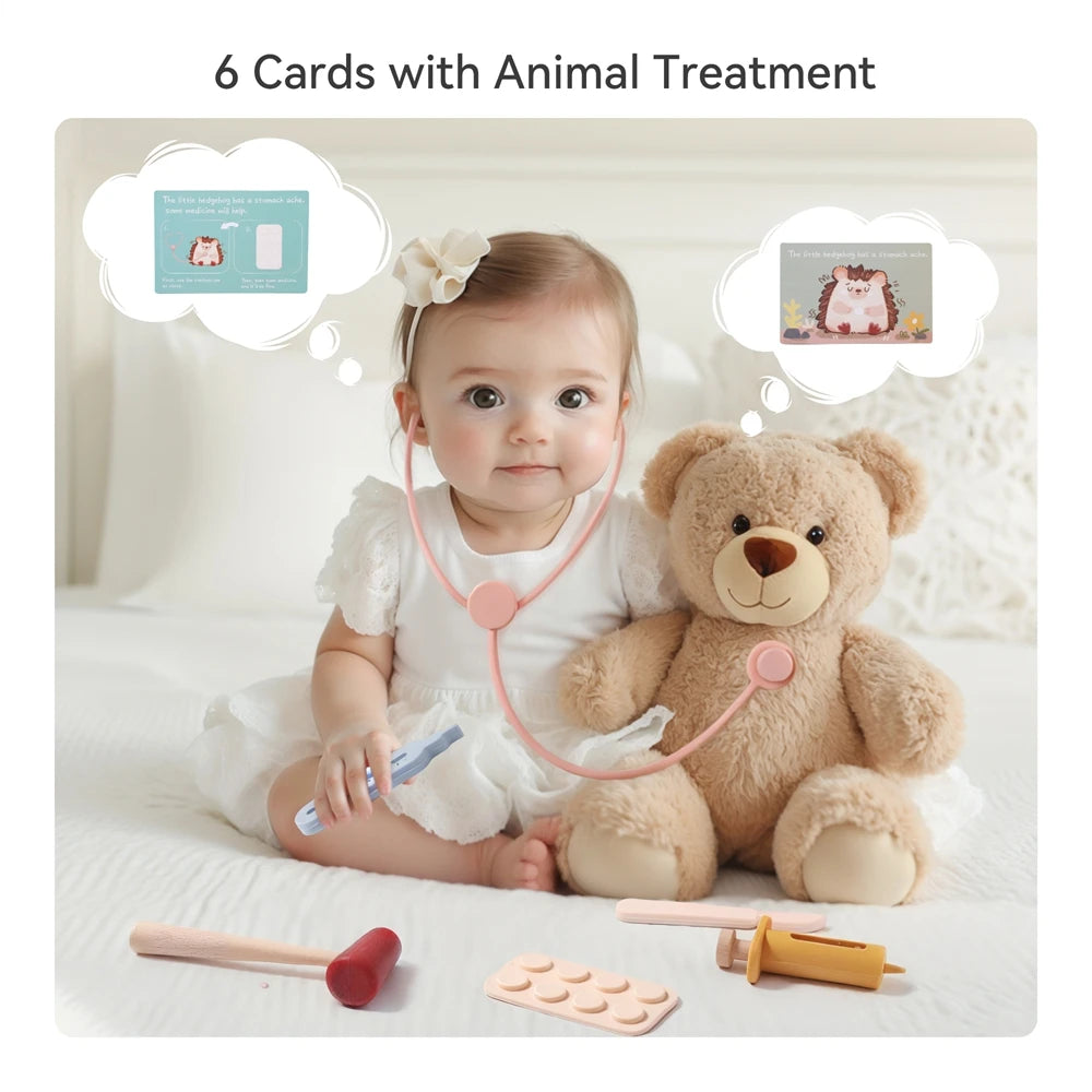 Baby Toys Silicone Play House Doctor Medical Toys Pretend Treatment Tool Model Stethoscope Syringe Silicone NO BPA Toys for Kids