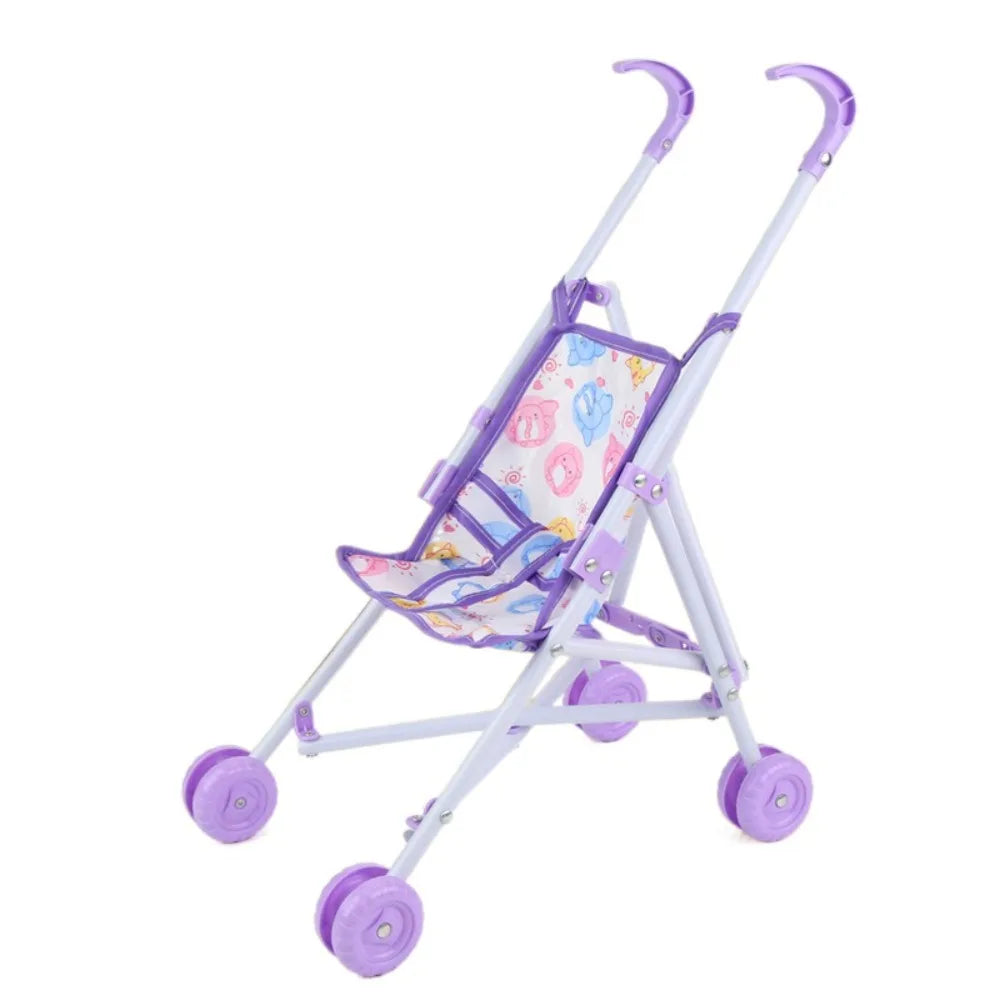 Durable Interactive Dolls Pram Play Toys Stable Baby Stroller Plastic Doll Handcart for Boys Girls Babies