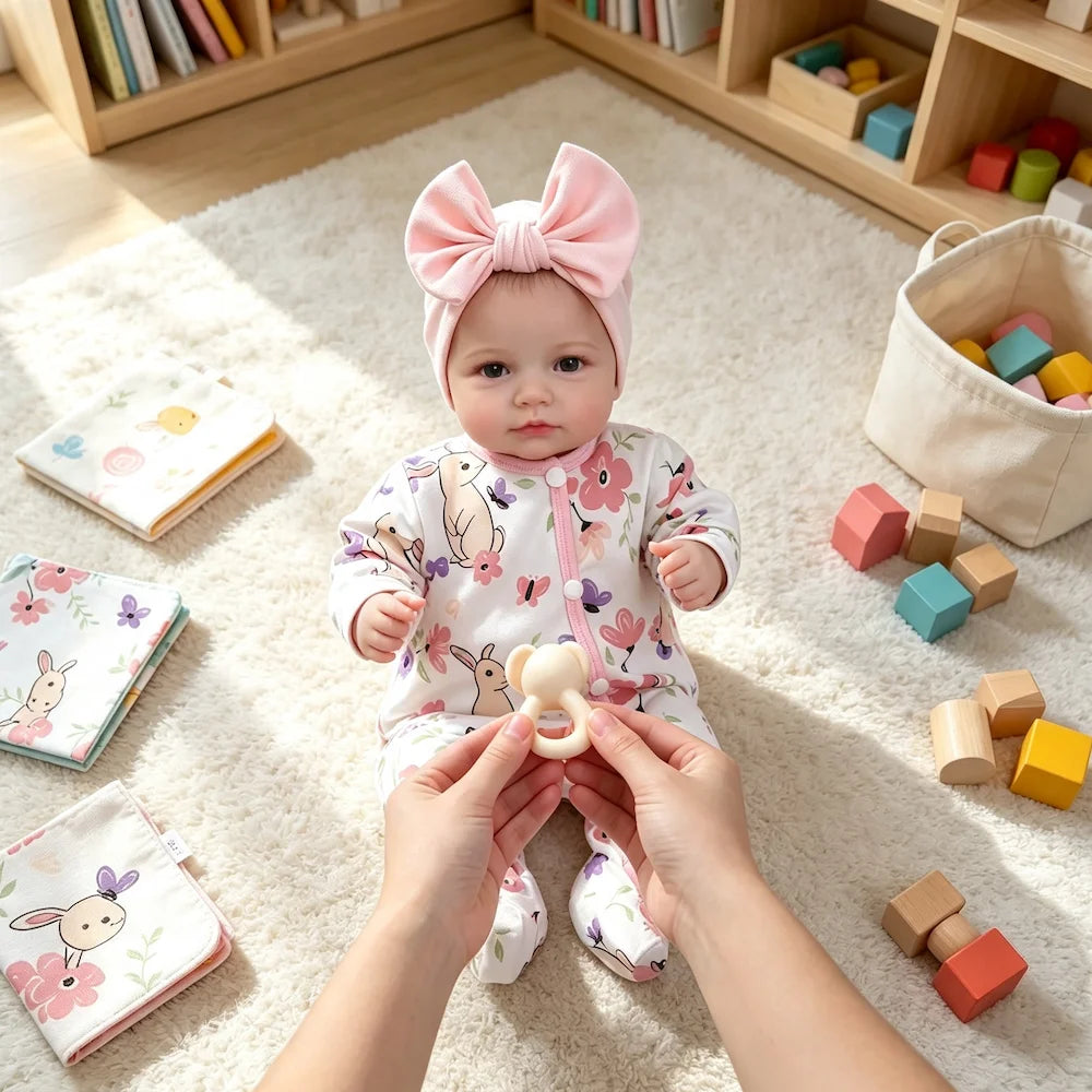 2 Options 20 Inch LouLou Open Blue Eyes Reborn Baby Dolls Realistic Newborn Baby Doll For Pretend Play & Collection Gift