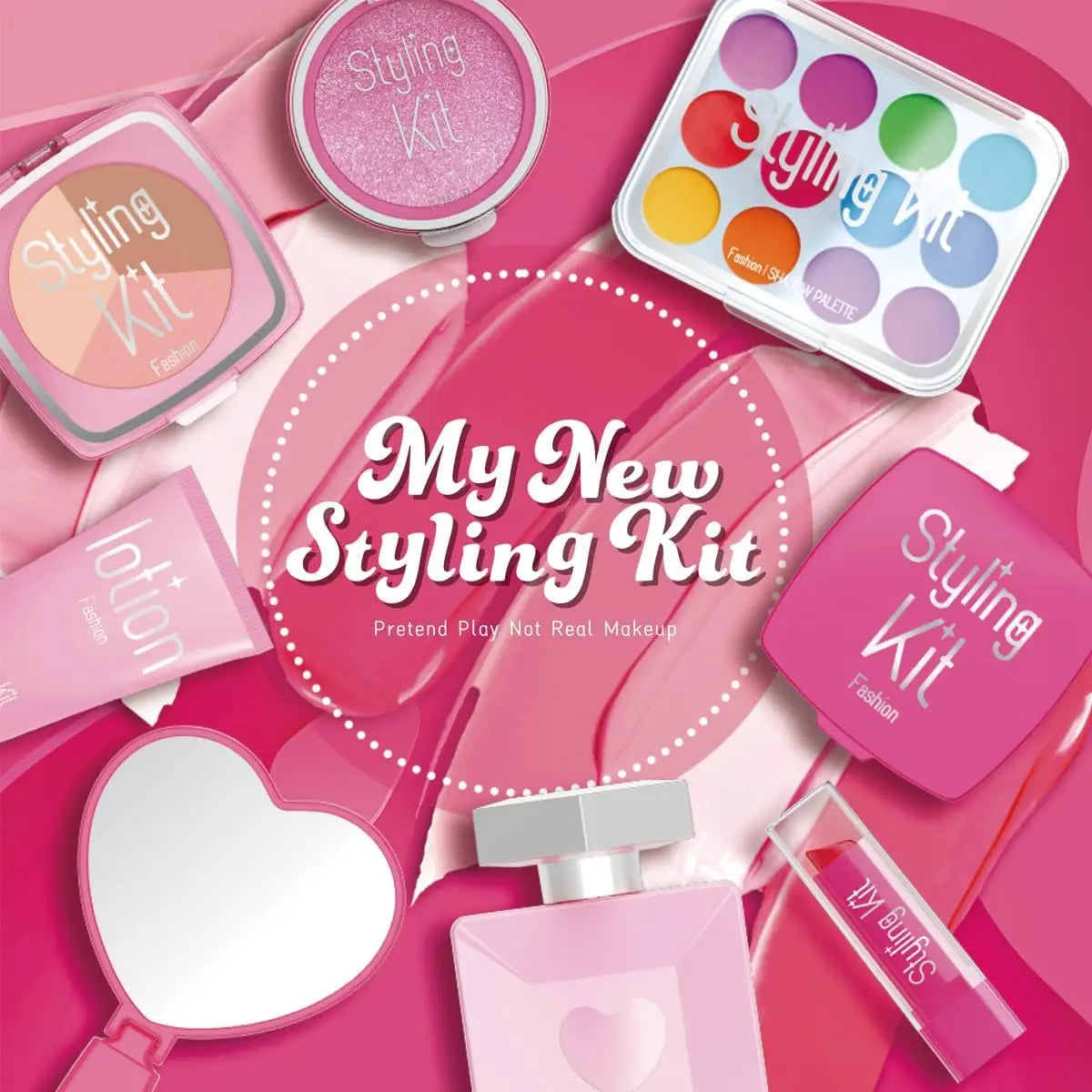 Child Girl Makeup Career Role Play Toys Play Makeup Toys Simulated Pretend Play Cosmetics Lipstick Powder Blusher Sets for Kids