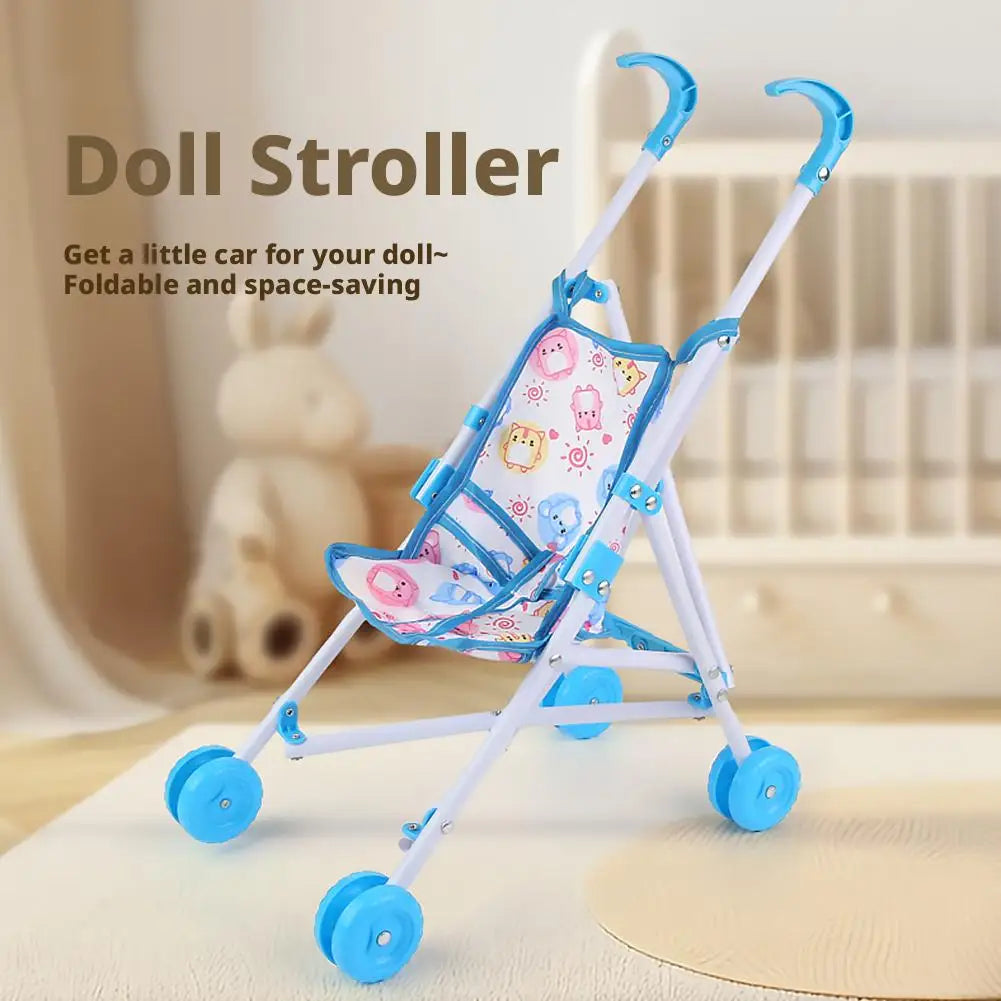 Trendy Interactive Dolls Pram Play Toys Plastic Doll Handcart Stable Baby Stroller Boys Girls Babies Toddler Toy Doll Stroller