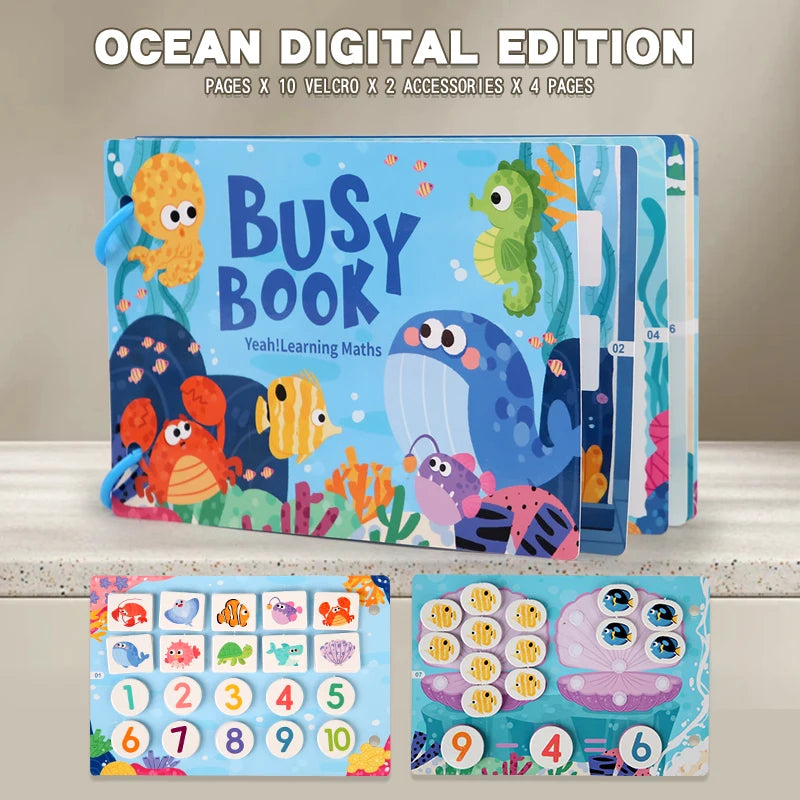 Montessori Baby Busy Book My First Quiet Book Paste Early Learning Education Toy Children Toy Matching Game for Babies