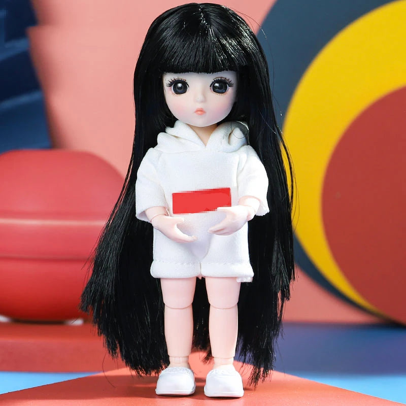 Doll For Girl Toy BJD Mini Doll 13 Movable Joint Baby 3D Big Eyes Beautiful DIY Toy Doll With Clothes Dress Up 1/12 Fashion Doll
