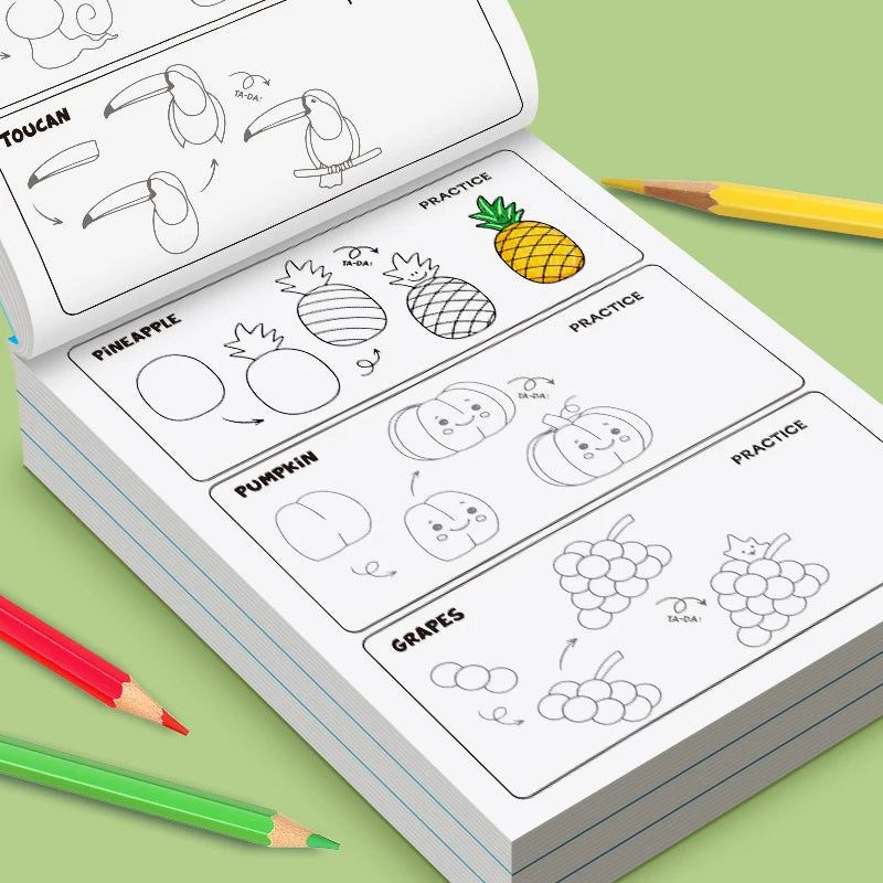 How To Draw Everything Book for Kids - Step-by-Step Drawing Tutorial with 300+ Illustrations, Learn To Sketch for 3-8 Years Old