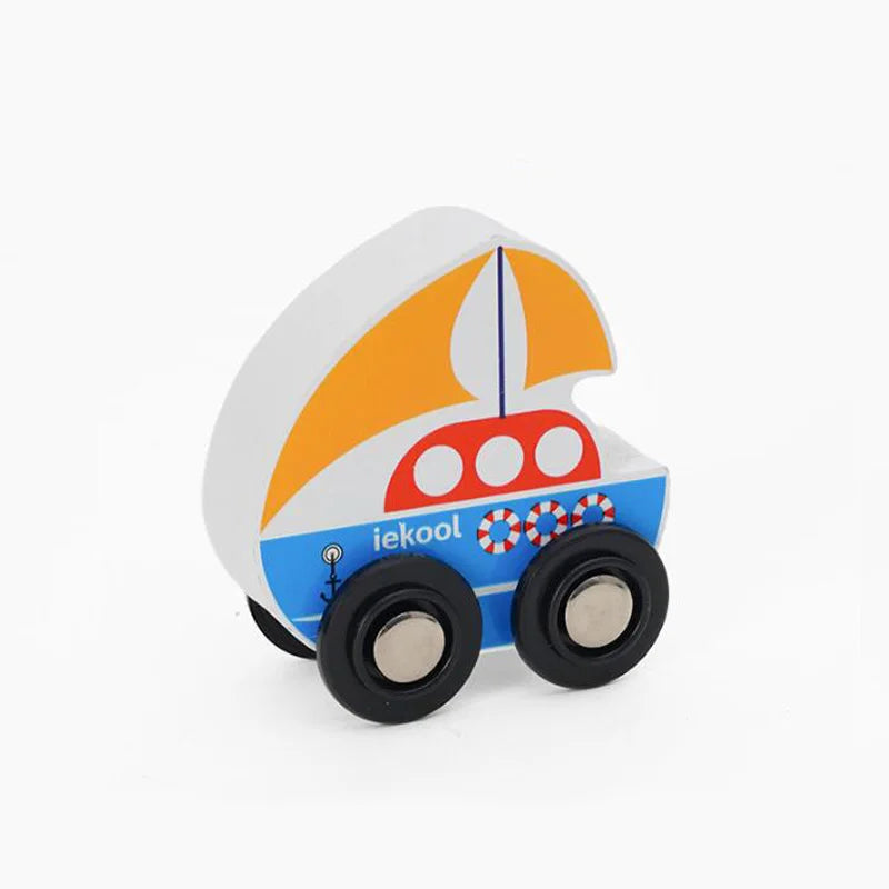 Wooden Car Toys for Toddler Push and Go Vehicle Christmas Birthday Gift for Kids Compatible with All Major Brands Wooden Track
