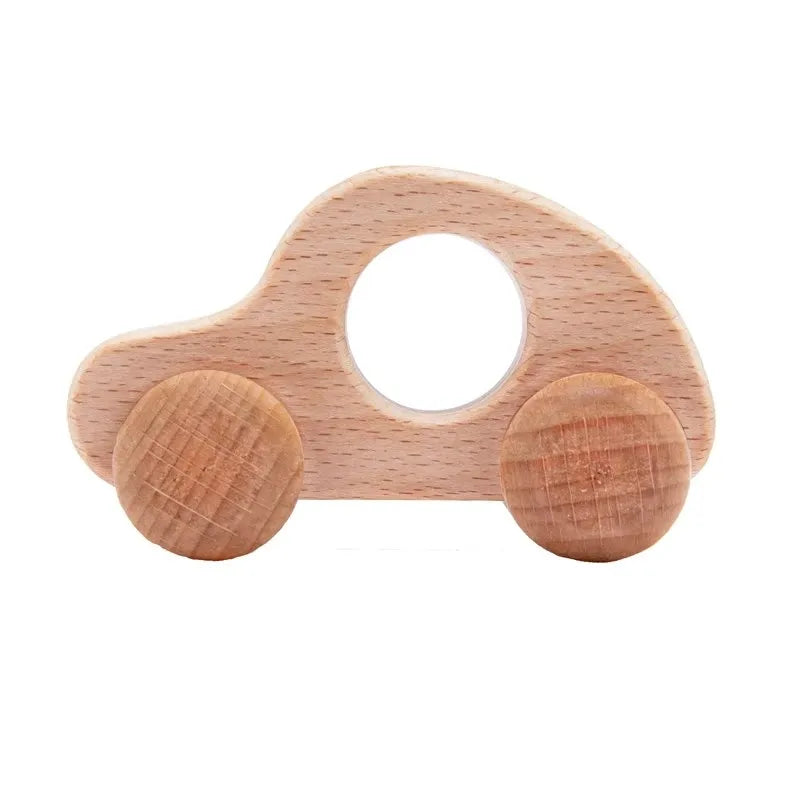 Baby Wooden Baby Toys NO Bpa  Cartoon Car Bus Montessori Toys Hand-pushed Wooden Handmade Carts Baby Room Decoration Baby Gift