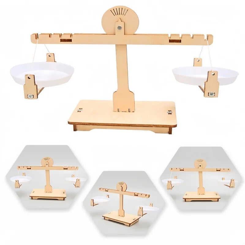 Montessori Educational DIY Wooden Balance Scale Math Learning Game Board Toy for Addition And Subtraction Developmental Model